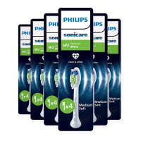6X Philips Sonicare Opzetborstels W2 Optimal White Wit HX6064/87 4 stuks