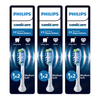 3X Philips Sonicare Opzetborstels C3 Premium Plaque Defence Wit HX9042/87 2 stuks