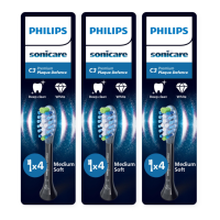 3X Philips Sonicare Opzetborstels C3 Premium Plaque Defence Zwart HX9044/88 4 stuks