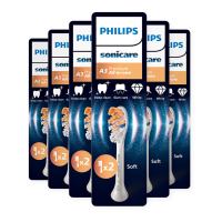 6X Philips Sonicare Opzetborstels A3 Premium All in One Wit HX9092/87 2 stuks