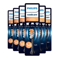 6X Philips Sonicare Opzetborstels A3 Premium All in One Zwart HX9092/88 2 stuks