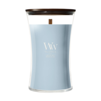 2E halve prijs: WoodWick Lakeside Mist Large Candle Blauw
