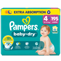 5X Pampers Baby Dry Luiers Maat 4+ (10 15 kg) 39 stuks