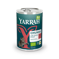 12X Yarrah Bio Kattenvoer Chunks Kip & Rund 405 gr