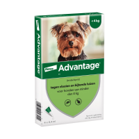 2X Advantage Anti Vlooiendruppels 40 Hond 1,5   4 kg 4 pipetten