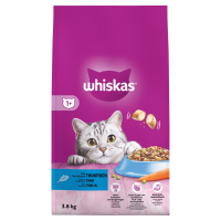 3X Whiskas 1+ Adult Katten Droogvoer Tonijn 3,8 kg