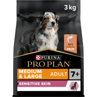 4X Pro Plan Hondenvoer Droog Adult 7+ Medium & Large Sensitive Skin Zalm 3 kg
