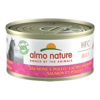 24X Almo Nature HFC Kattenvoer Nat in Gelei Zalm & Kip 70 gr