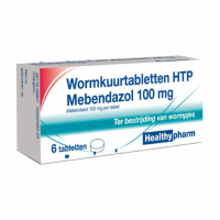 2X Healthypharm Wormkuurtabletten Mebendazol 100mg 6 tabletten