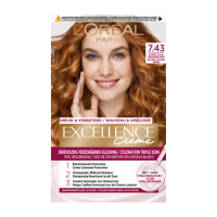 2X L'Oréal Excellence Crème Permanente Crèmekleuring 7.43 Koper Goudblond