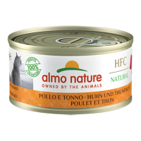 48X Almo Nature HFC Natural Kattenvoer Nat Kip & Tonijn 70 gr