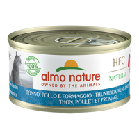 24X Almo Nature HFC Natural Kattenvoer Nat Tonijn & Kip & Kaas 70 gr