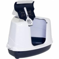 Moderna Hoek Kattenbak Flip Donkerblauw   Wit