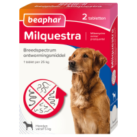 Beaphar Milquestra Ontworming Tabletten Hond 5   50 kg 2 tabletten