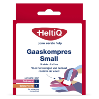2X HeltiQ Gaaskompres Small 5 x 5 cm 16 stuks