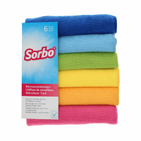 2X Sorbo Microvezeldoeken Trendy Colors 40 x 40 cm 6 stuks