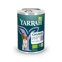 12X Yarrah Bio Kattenvoer Chunks Kip & Kalkoen 405 gr