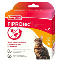 2X Beaphar Fiprotec Anti Vlooiendruppels Kat vanaf 1 kg 4 stuks