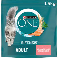 4X Purina ONE Kattenvoer Droog Adult Zalm   Volkoren Granen 1,5 kg