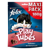 Felix Kattensnack Play Tubes Kalkoen   Ham 180 gr