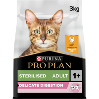 4X Pro Plan Kattenvoer Droog Adult Sterilised Delicate Digest Kip 3 kg