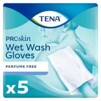 3X TENA Proskin Wet Wash Gloves Zonder Parfum 5 stuks