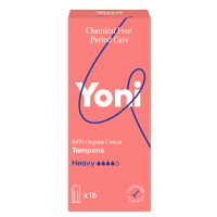 5X Yoni Biologisch Katoenen Tampons Heavy 16 stuks