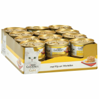 24X Gourmet Gold Kattenvoer Nat Hartig Torentje Kip   Wortel 85 gr
