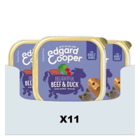 11X Edgard & Cooper Kuipje Vers Vlees Hondenvoer Rund   Eend 150 gr