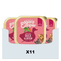 11X Edgard & Cooper Kuipje Vers Vlees Puppy Hondenvoer Eend   Kip 150 gr