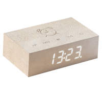 Gingko   Flip Click Clock White Maple