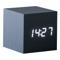 Gingko   Cube Click Clock Black/White Led