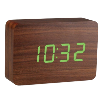 Gingko   Brick Click Clock Walnut