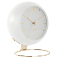 Globe tafelklok wit