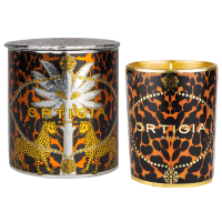 Ambra Nera geurkaars in gedecoreerd glas Small