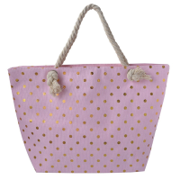 Strandtas Stippen roze