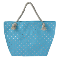 Strandtas Stippen blauw