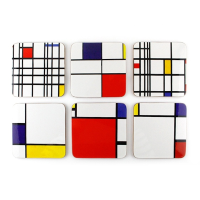Onderzetters Mondriaan (6 stuks)