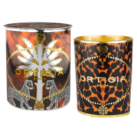 Ambra Nera geurkaars in gedecoreerd glas Medium