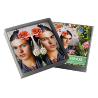 Frida Kahlo vergulde oorbellen met kristallen steentjes