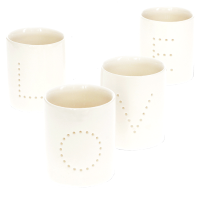 Theelichthouder set Love (4 delig)