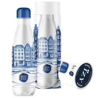 Delfts Blauwe Grachtenpanden drinkfles RVS 500 ml