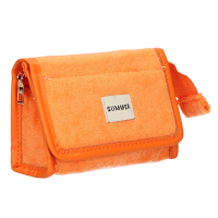 Make up tasje met spiegel Badstof oranje
