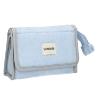 Make up tasje met spiegel Badstof blauw