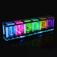 HU 071 DIY RGB LED Klok Kit Digitale Alarm Multi Kleur Display Aanraakbesturingen Muziek Spectrum Timer Backup Batterij