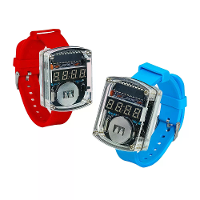 HU090 DIY LED Digitale Horloge Kit 0,28 Inch Rood Display Siliconen Strap 12/24 Uur Formaat Countdown Timer Acrylbehuizi