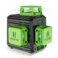 Huepar B03CG 3D 12 Lijnen Groene Laserwaterpas 5 Lijn Wisselmodi 3 Manieren om op te laden/gebruik 360° Zelfnivellerend