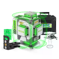 Huepar ZK04CG 4D 16 Lijnen Groene Laser Waterpas 4x360 Pulsmodus Zelfnivellerend ±2mm/10m Nauwkeurigheid Oplaadbare 8000