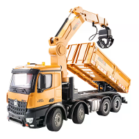 HUINA 1538 1/14 2.4G 26CH Semi leger RC Auto Hout Grijpende Dump Truck 3 in 1 Voertuig Model RTR
