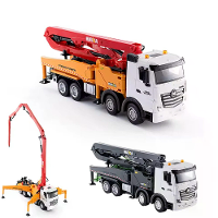 HuiNa Toys 1381 RTR 1/18 2.4G 11CH RC Auto Legering Betonnen Cementpomptruck Eénknops Waterspray LED lamp Geluid Bouw En
